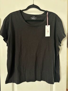 Vineyard Vines Surftee Black Crewneck Short Sleeve Tee Womens Slub Large New NWT